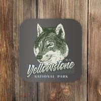 Yellowstone National Park Wolf Logo Coaster thumb 0