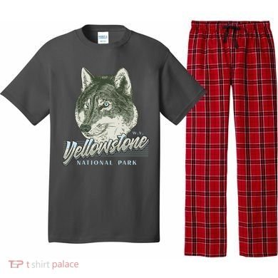 Yellowstone National Park Wolf Logo Pajama Set