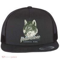 Yellowstone National Park Wolf Logo Flat Bill Trucker Hat thumb 0