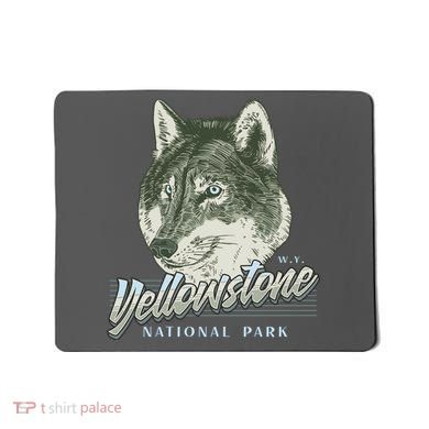 Yellowstone National Park Wolf Logo Mousepad