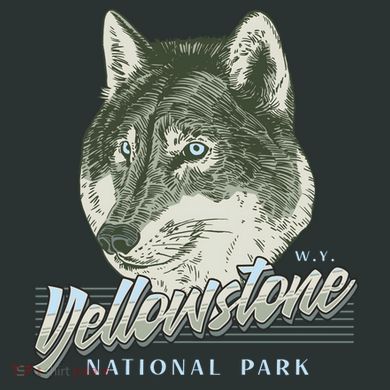 Yellowstone National Park Wolf Logo Tall Sweatshirt