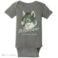 Yellowstone National Park Wolf Logo Baby Bodysuit thumb 0