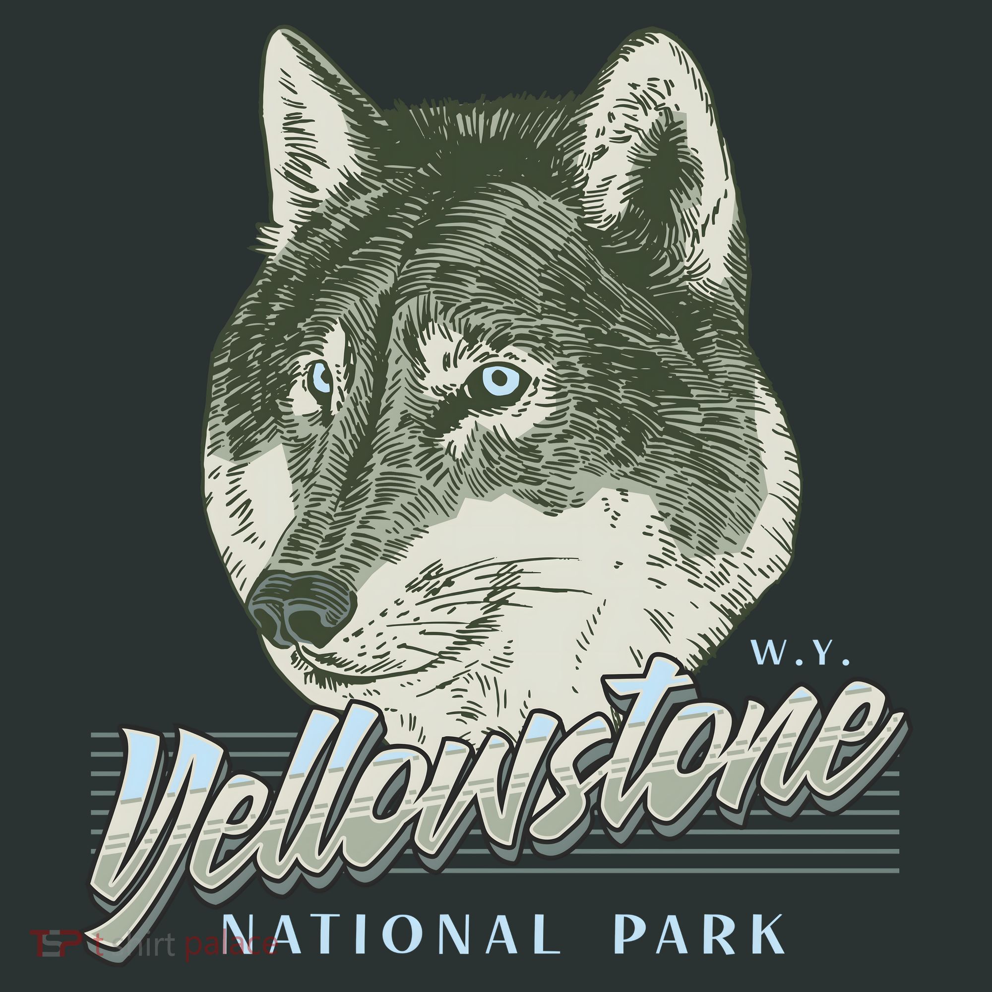 Yellowstone National Park Wolf Logo Baby Bodysuit