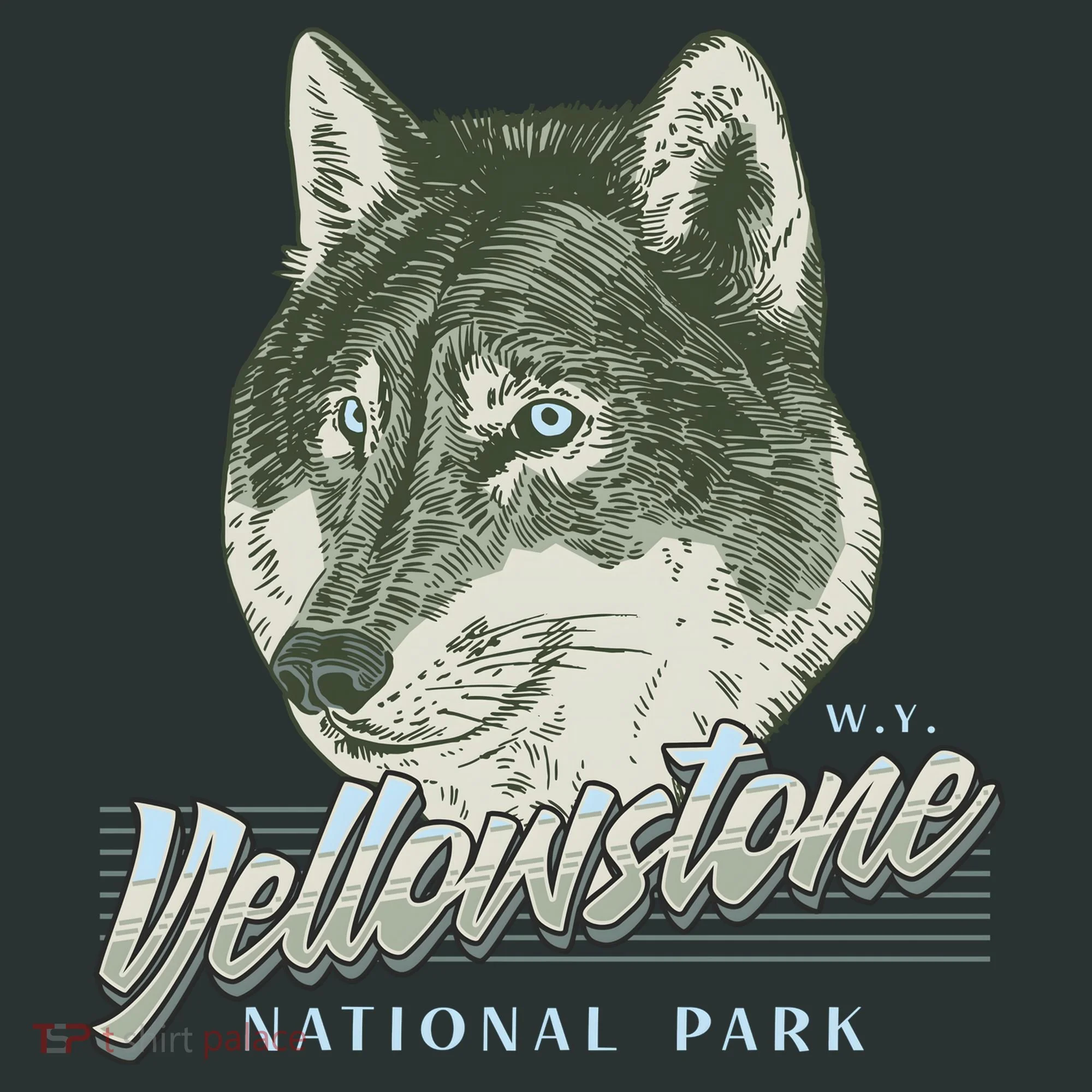Yellowstone National Park Wolf Logo Baby Bodysuit