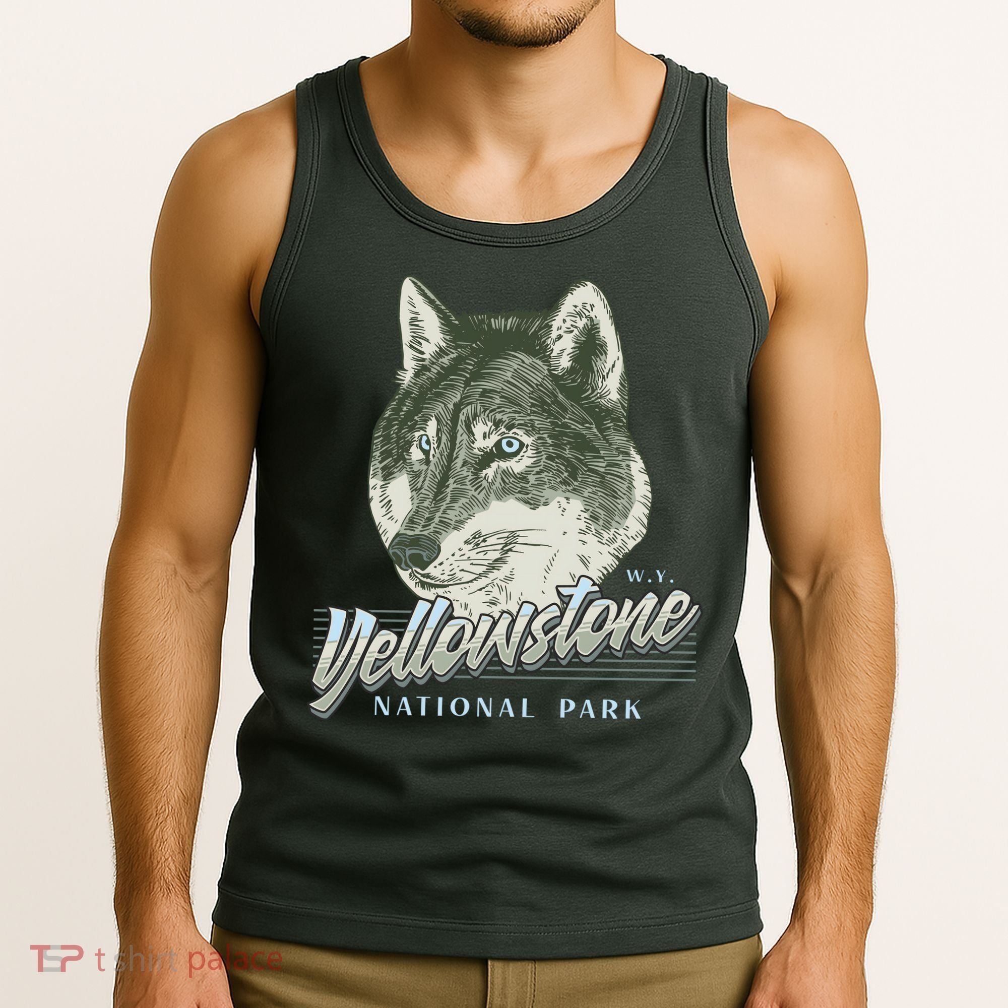 Yellowstone National Park Wolf Logo Tank Top