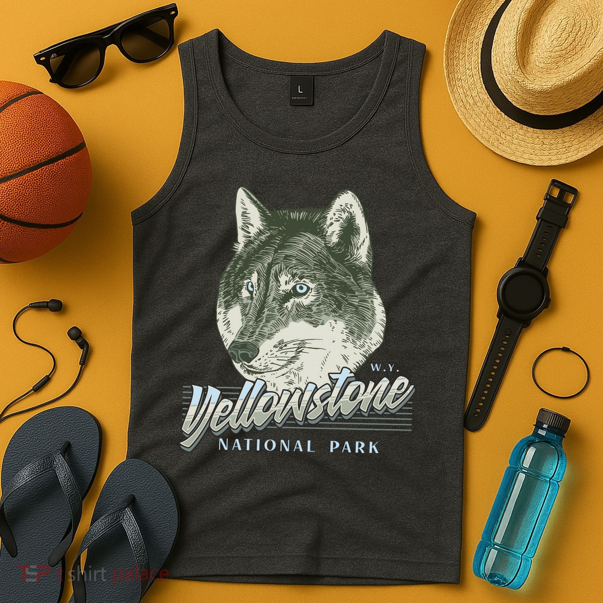 Yellowstone National Park Wolf Logo Tank Top