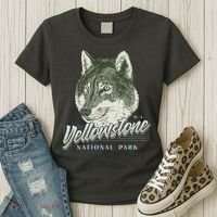 Yellowstone National Park Wolf Logo Women's T-Shirt thumb 3