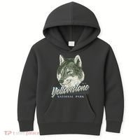 Yellowstone National Park Wolf Logo Kids Hoodie thumb 0