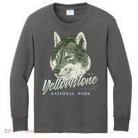 Yellowstone National Park Wolf Logo Kids Long Sleeve Shirt thumb 0
