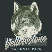 Yellowstone National Park Wolf Logo Kids T-Shirt thumb 4