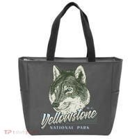 Yellowstone National Park Wolf Logo Tote Bag thumb 0
