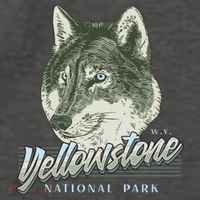Yellowstone National Park Wolf Logo Vector Backpack thumb 2