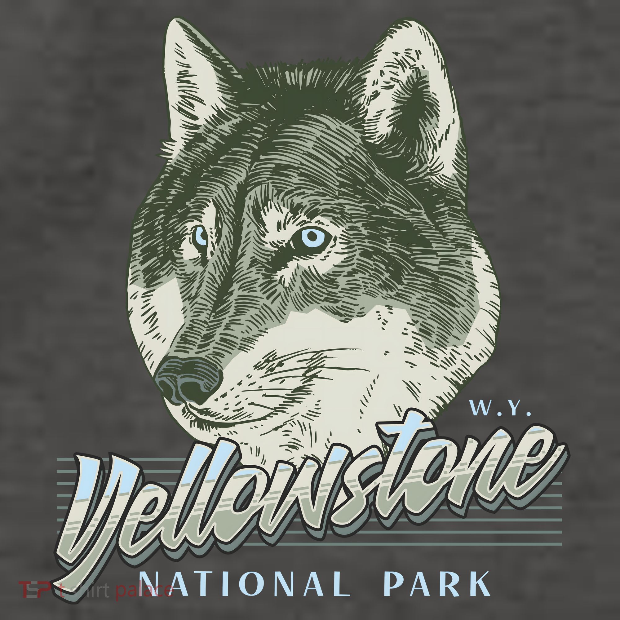 Yellowstone National Park Wolf Logo Vector Backpack