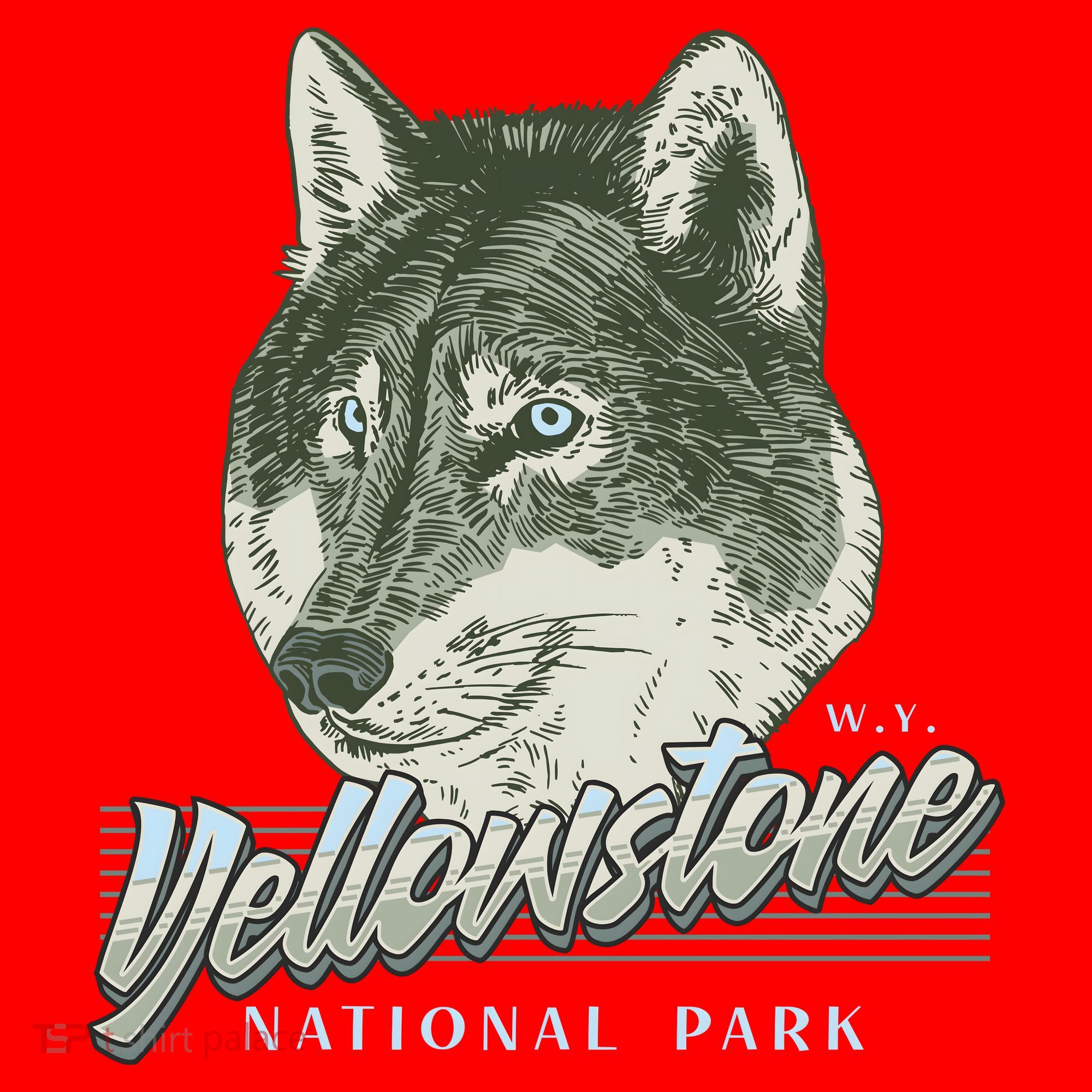 Yellowstone National Park Wolf Logo Santa Hat