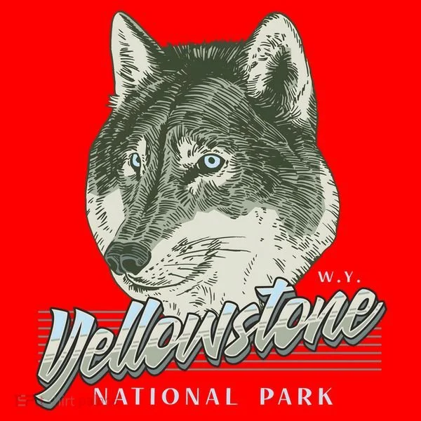 Yellowstone National Park Wolf Logo Santa Hat