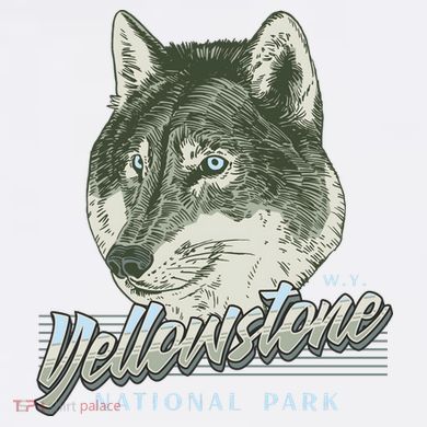 Yellowstone National Park Wolf Logo Garment-Dyed Sweatshirt