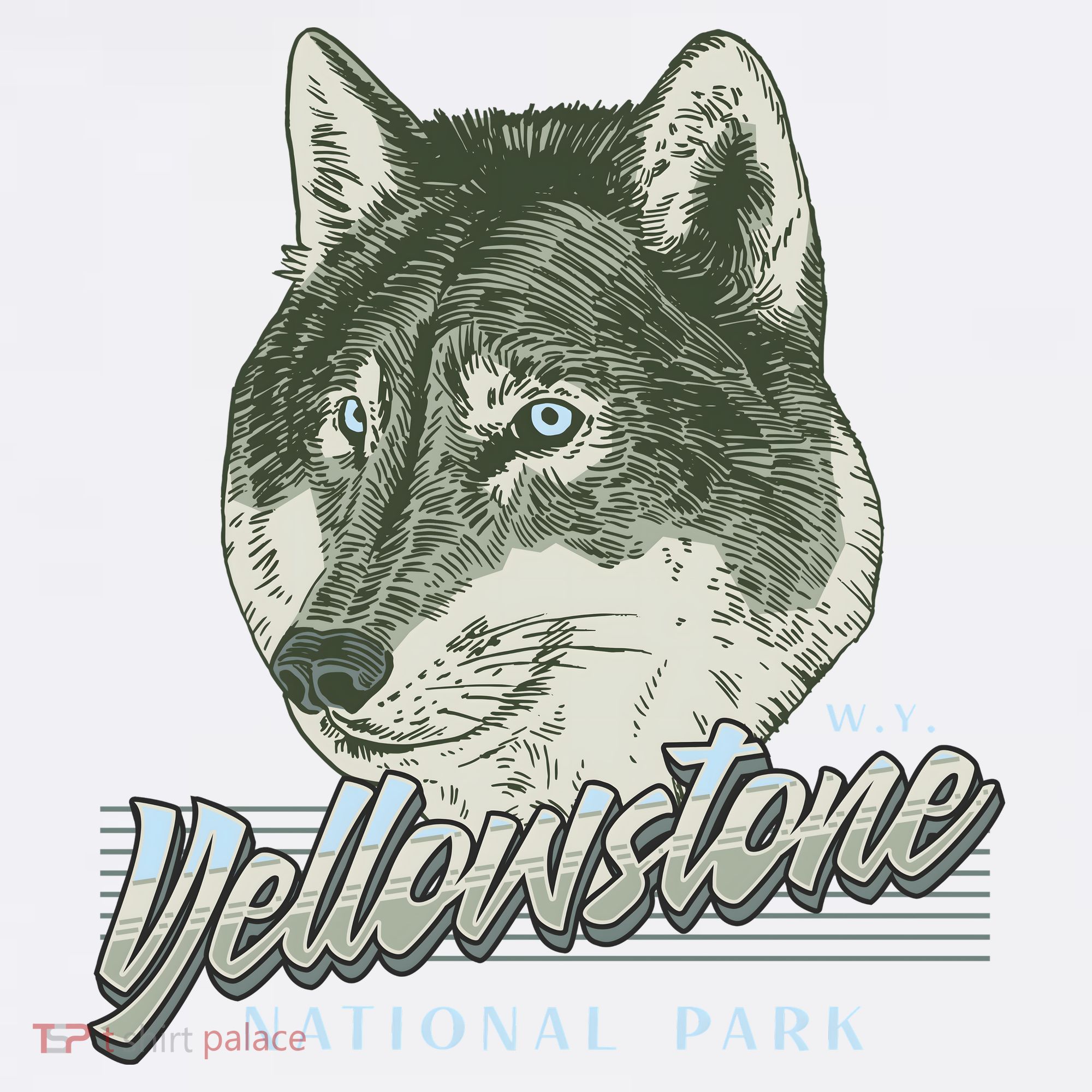 Yellowstone National Park Wolf Logo Garment-Dyed Sweatshirt