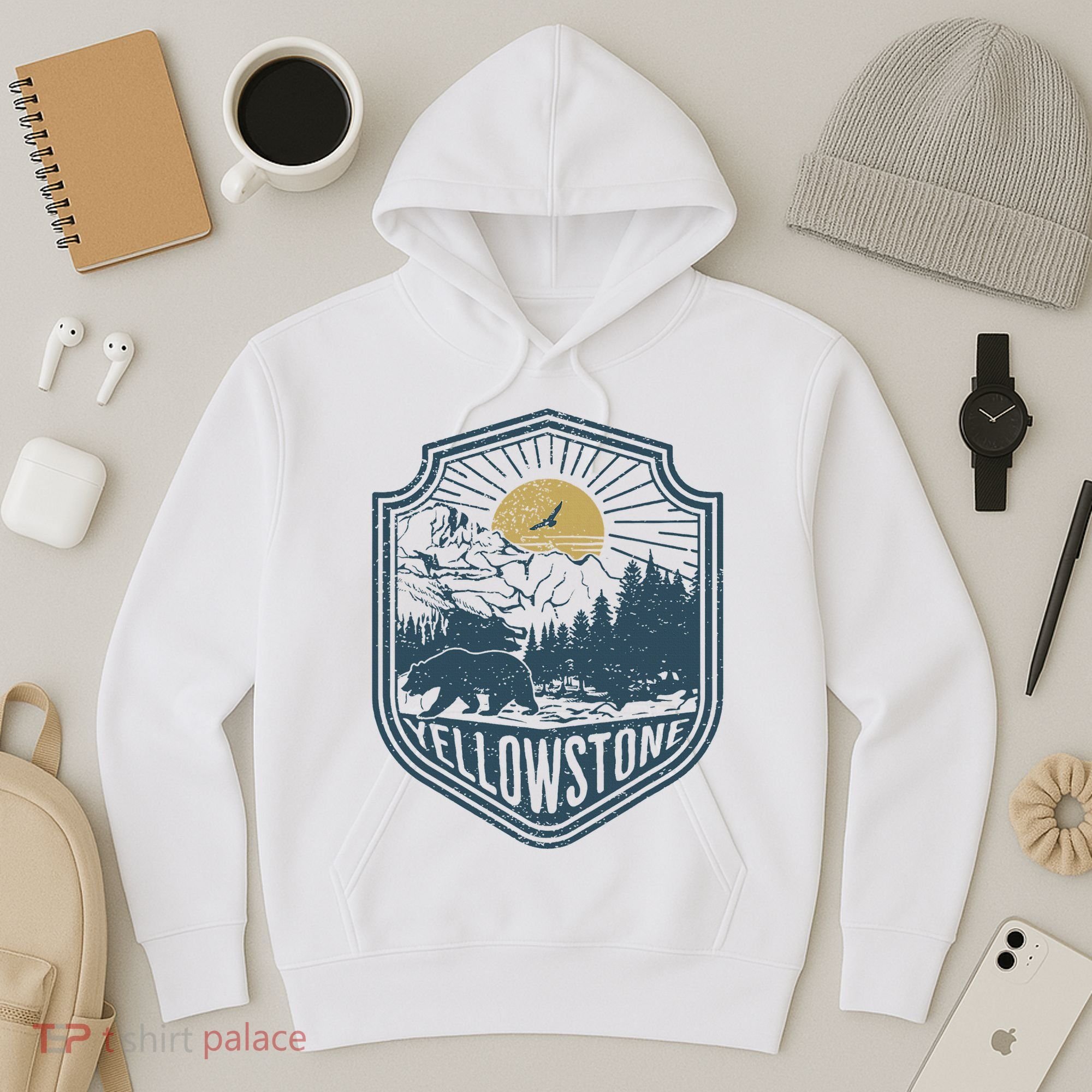 Yellowstone National Park Bear Nature Hiking Outdoors Hoodie