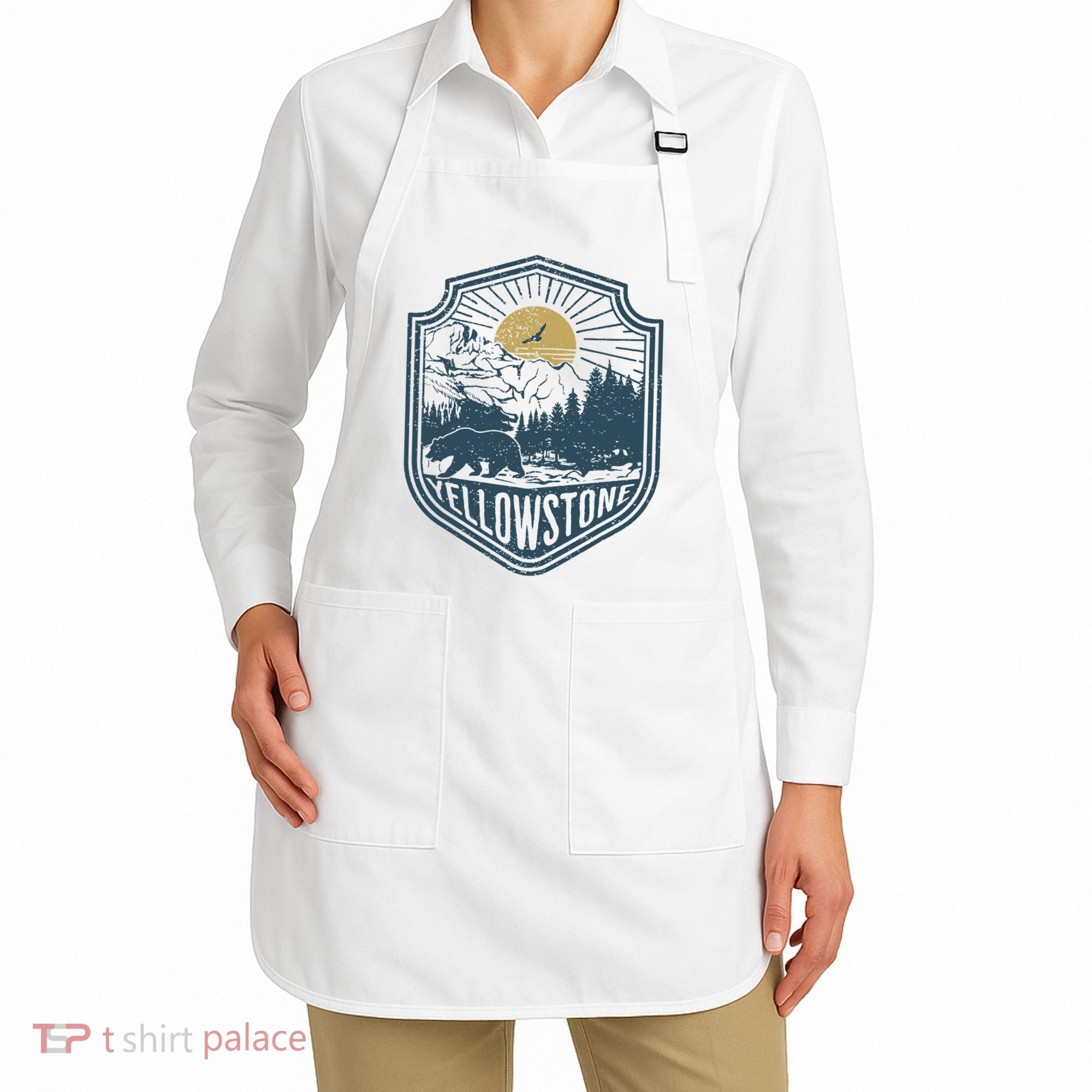Yellowstone National Park Bear Nature Hiking Outdoors Apron