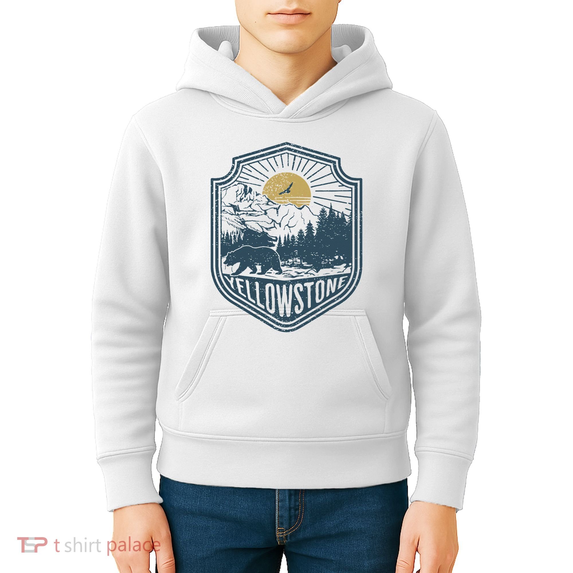Yellowstone National Park Bear Nature Hiking Outdoors Kids Hoodie