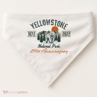 Yellowstone National Park 150th Anniversary Memorabilia Long Sleeve USA-Made Doggie Bandana thumb 0