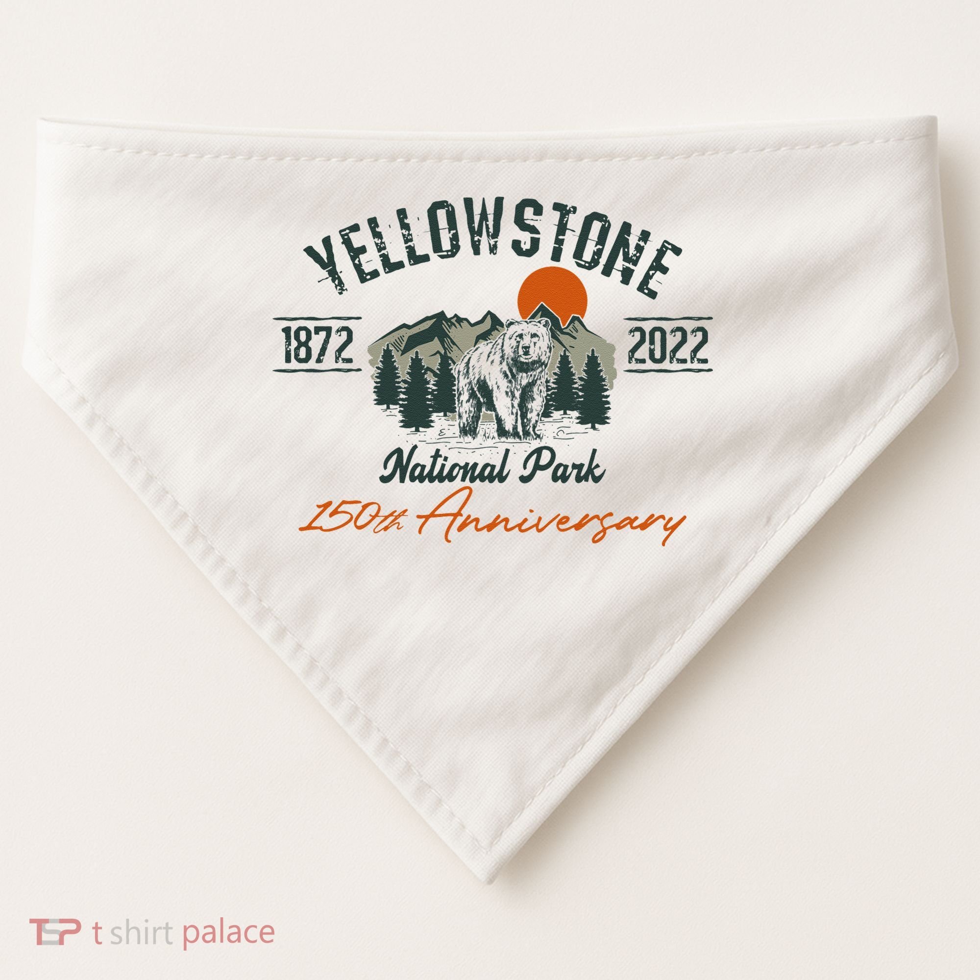 Yellowstone National Park 150th Anniversary Memorabilia Long Sleeve USA-Made Doggie Bandana