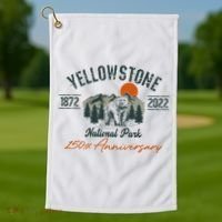 Yellowstone National Park 150th Anniversary Memorabilia Long Sleeve Golf Towel thumb 1