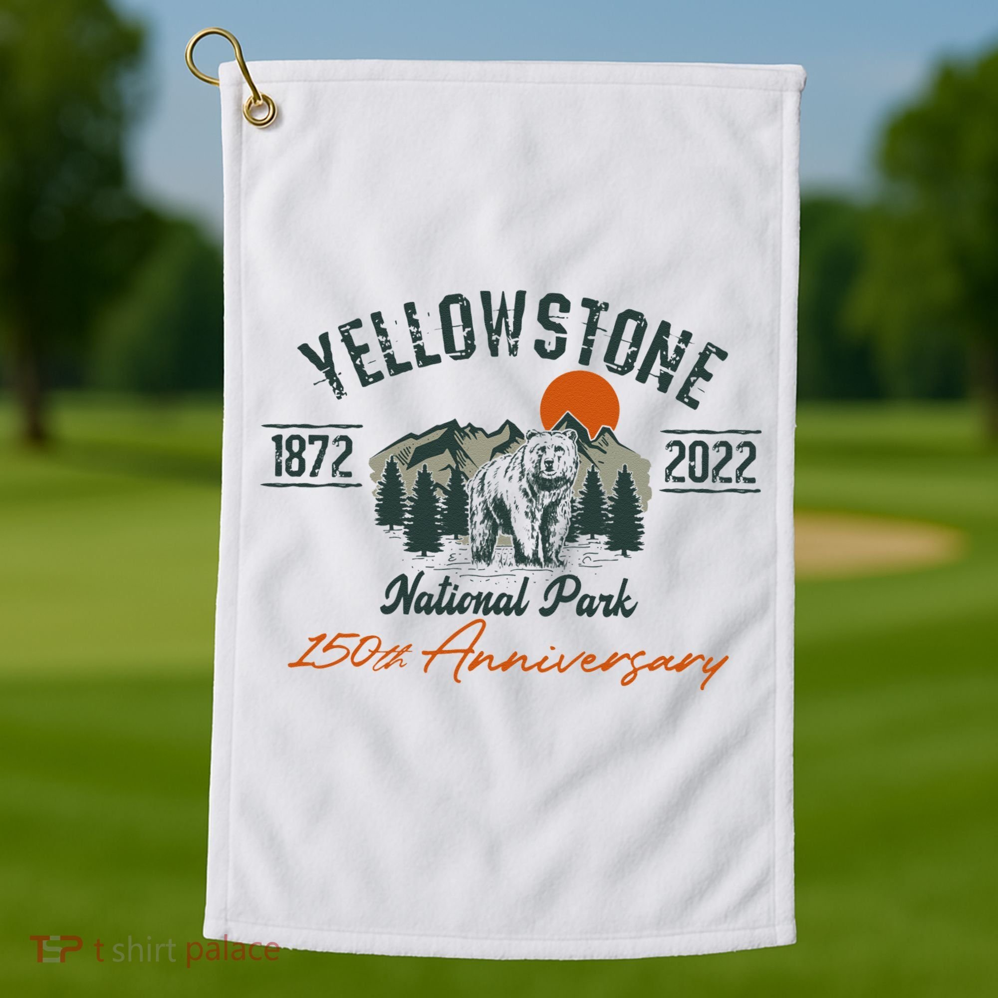 Yellowstone National Park 150th Anniversary Memorabilia Long Sleeve Golf Towel