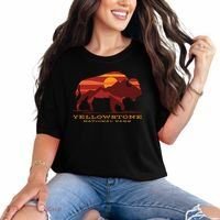 Yellowstone National Park Wyoming Buffalo Bison Sunset Comfort Colors T-Shirt thumb 0