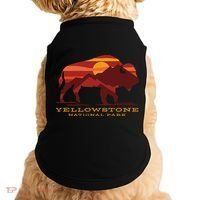 Yellowstone National Park Wyoming Buffalo Bison Sunset Doggie Tank thumb 0