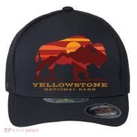 Yellowstone National Park Wyoming Buffalo Bison Sunset Flexfit Unipanel Trucker Cap thumb 0