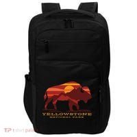 Yellowstone National Park Wyoming Buffalo Bison Sunset Impact Tech Backpack thumb 0