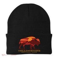 Yellowstone National Park Wyoming Buffalo Bison Sunset Beanie thumb 0