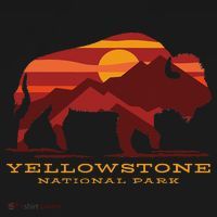 Yellowstone National Park Wyoming Buffalo Bison Sunset Women's Hoodie thumb 2
