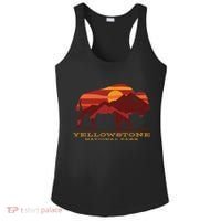 Yellowstone National Park Wyoming Buffalo Bison Sunset Ladies PosiCharge Competitor Racerback Tank thumb 0