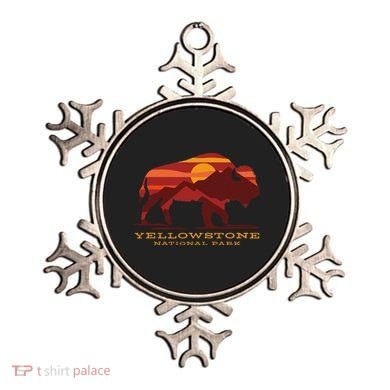 Yellowstone National Park Wyoming Buffalo Bison Sunset Ornament