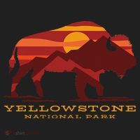 Yellowstone National Park Wyoming Buffalo Bison Sunset Golf Towel thumb 3