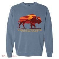 Yellowstone National Park Wyoming Buffalo Bison Sunset Garment-Dyed Sweatshirt thumb 0