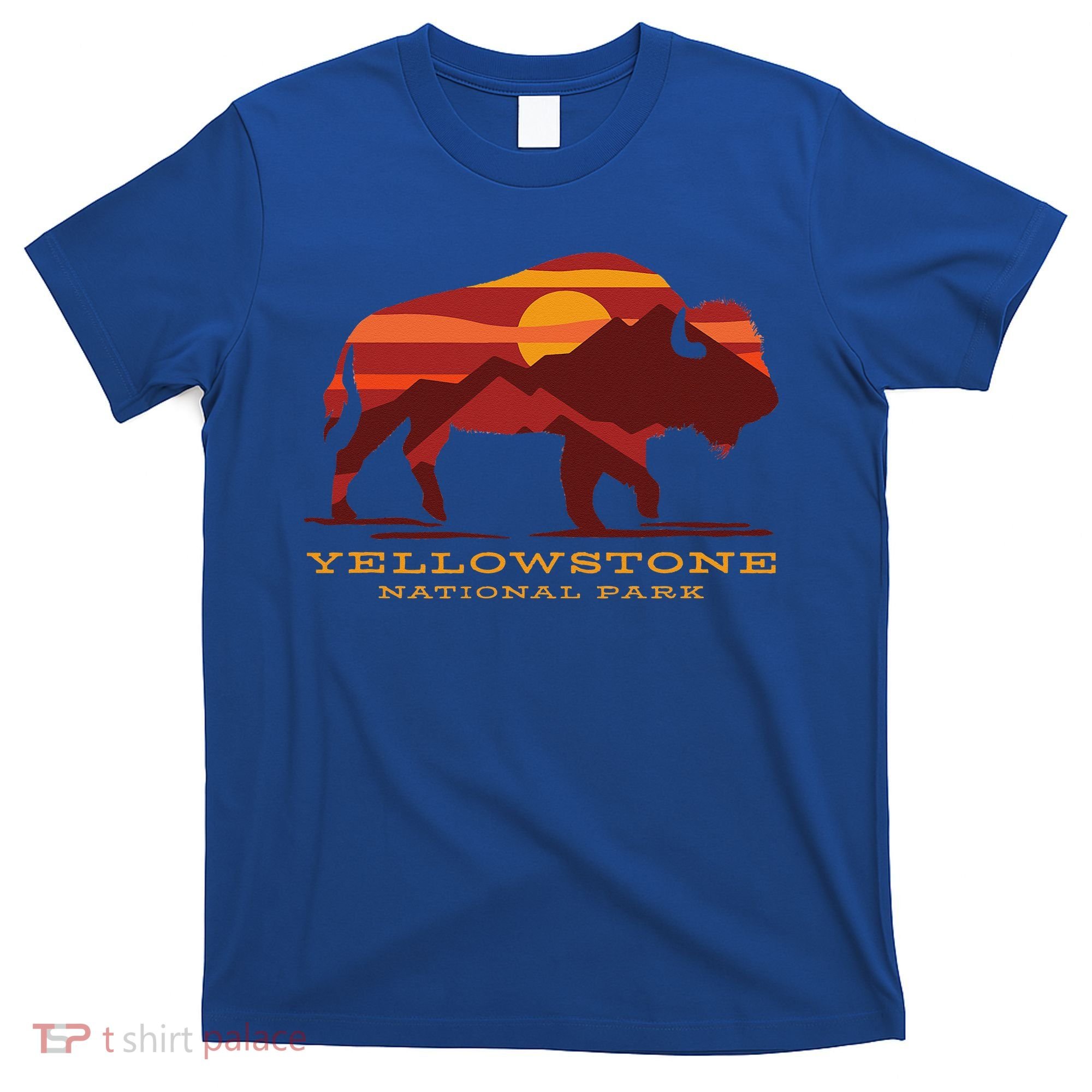 Yellowstone National Park Wyoming Buffalo Bison Sunset T-Shirt