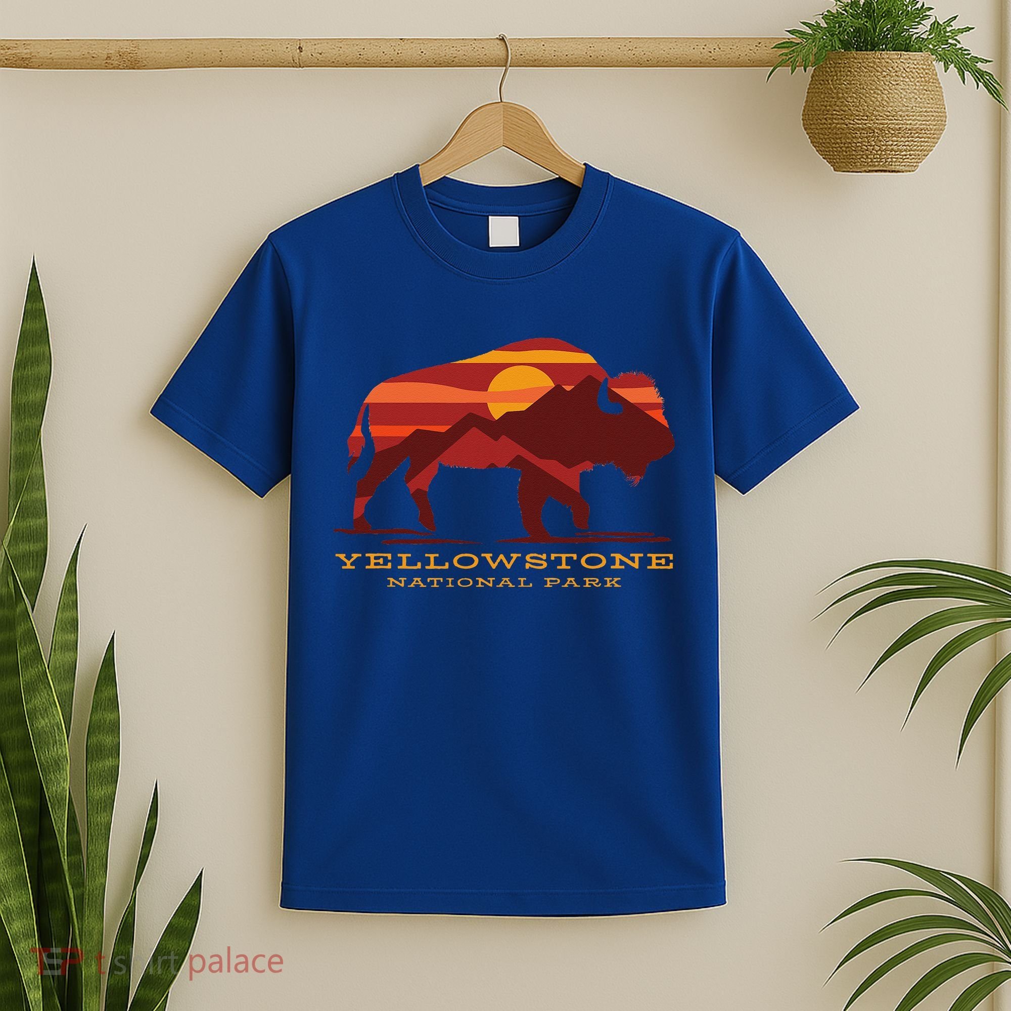 Yellowstone National Park Wyoming Buffalo Bison Sunset T-Shirt