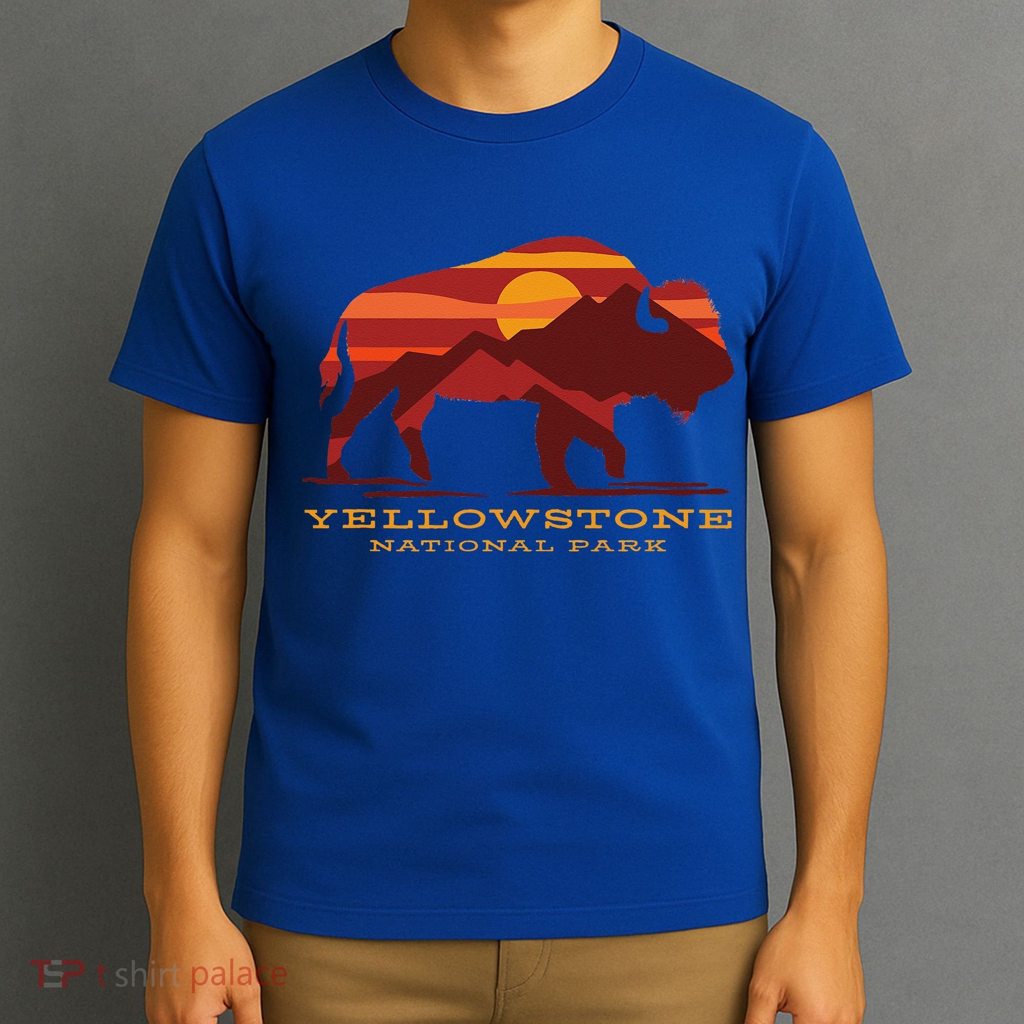 Yellowstone National Park Wyoming Buffalo Bison Sunset T-Shirt