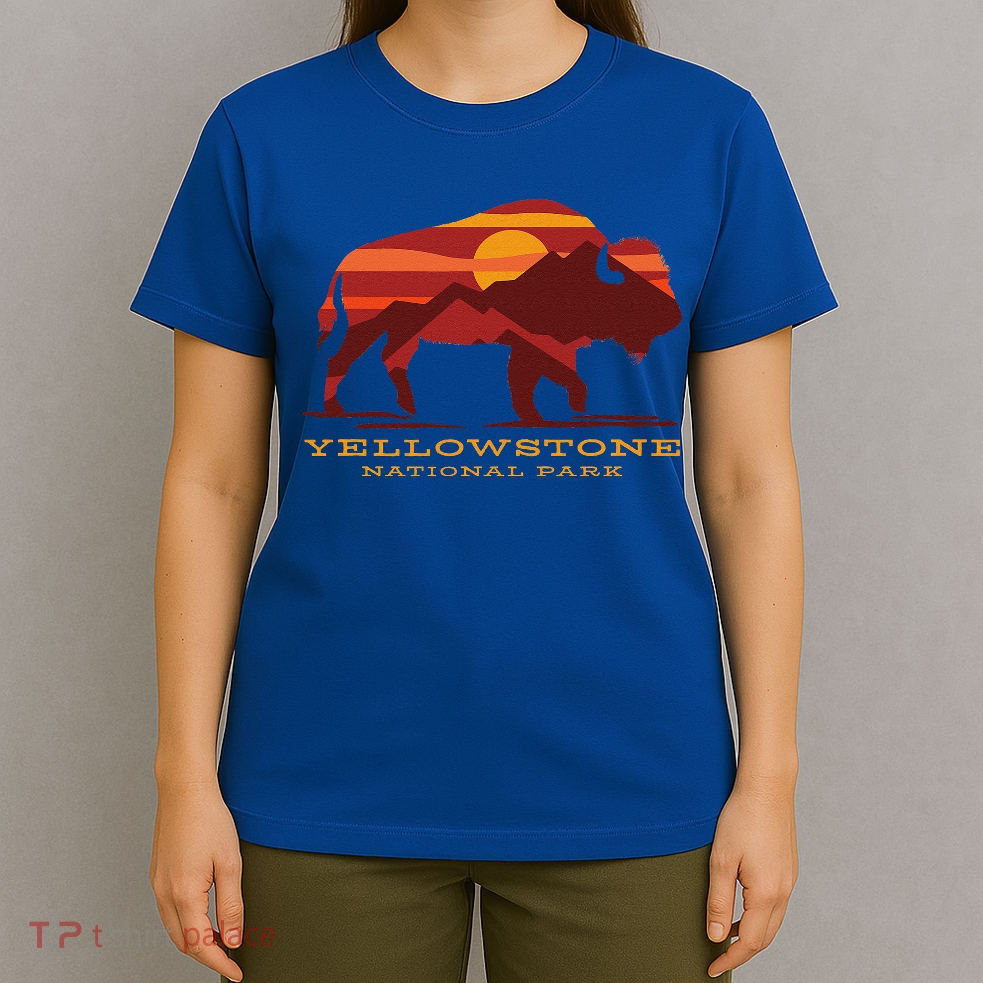 Yellowstone National Park Wyoming Buffalo Bison Sunset T-Shirt