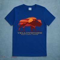 Yellowstone National Park Wyoming Buffalo Bison Sunset T-Shirt thumb 5