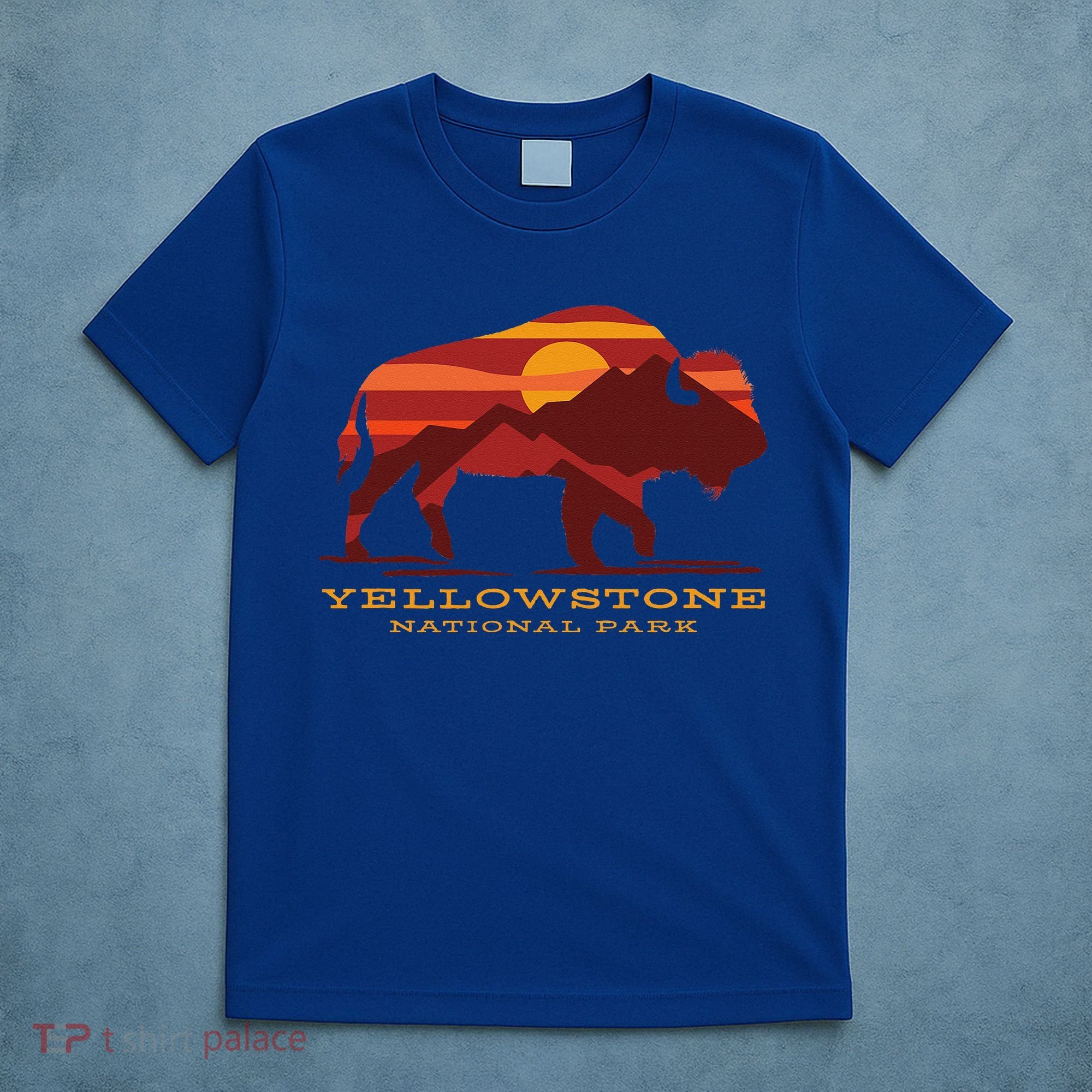 Yellowstone National Park Wyoming Buffalo Bison Sunset T-Shirt