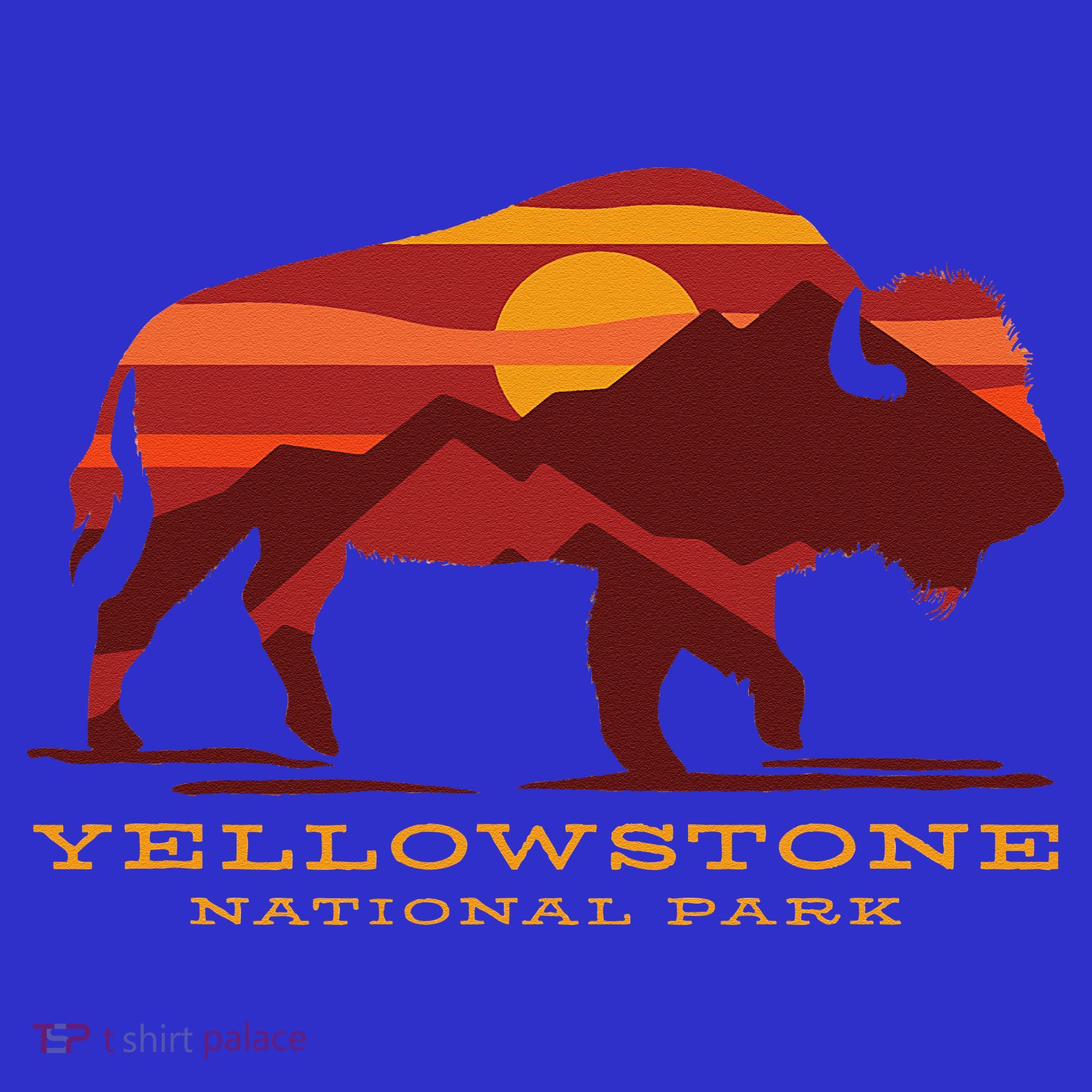 Yellowstone National Park Wyoming Buffalo Bison Sunset T-Shirt