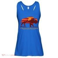 Yellowstone National Park Wyoming Buffalo Bison Sunset Ladies Essential Flowy Tank thumb 0