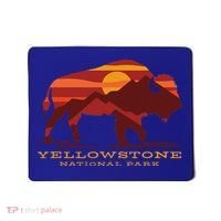 Yellowstone National Park Wyoming Buffalo Bison Sunset Mousepad thumb 0