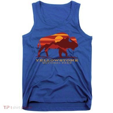 Yellowstone National Park Wyoming Buffalo Bison Sunset Tank Top