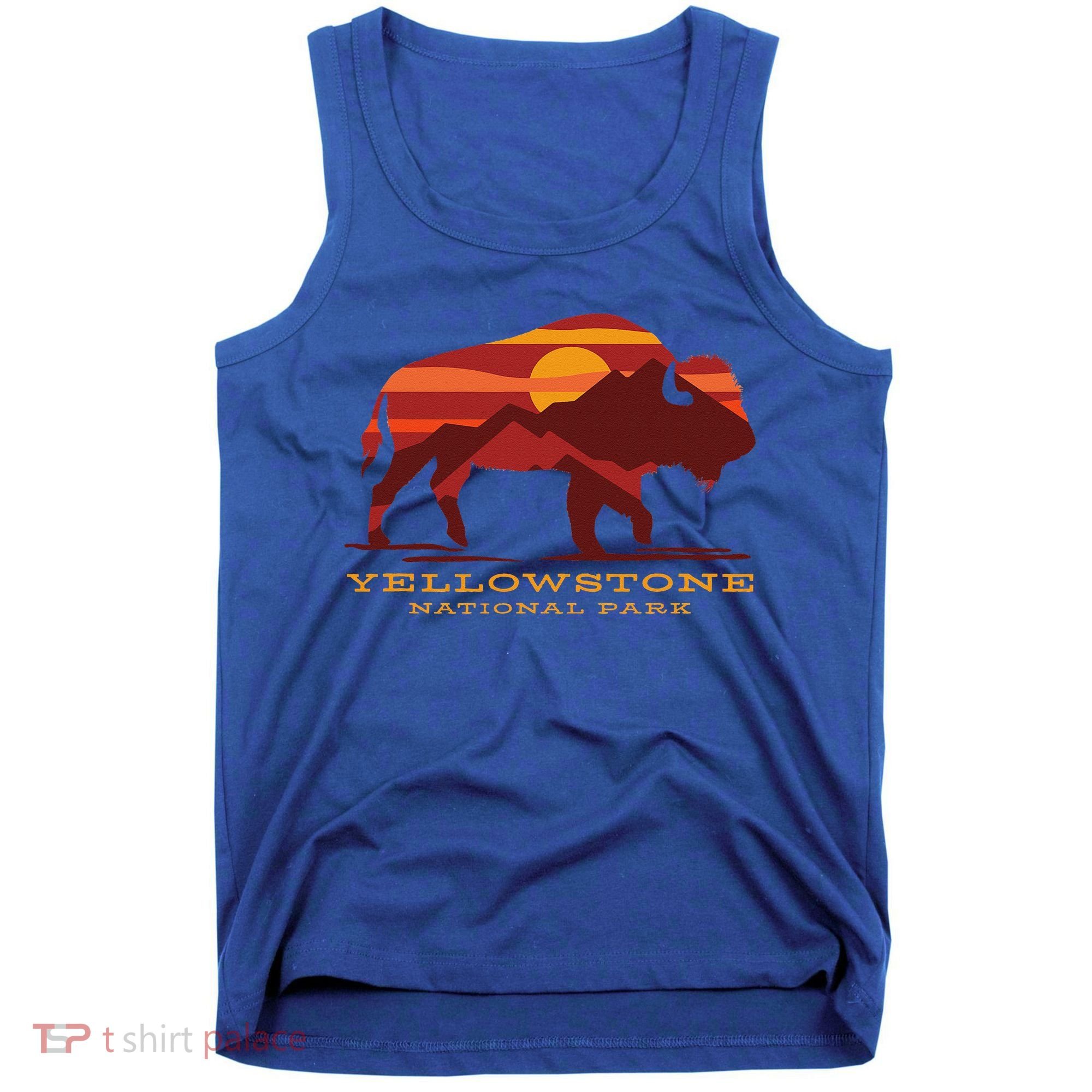 Yellowstone National Park Wyoming Buffalo Bison Sunset Tank Top
