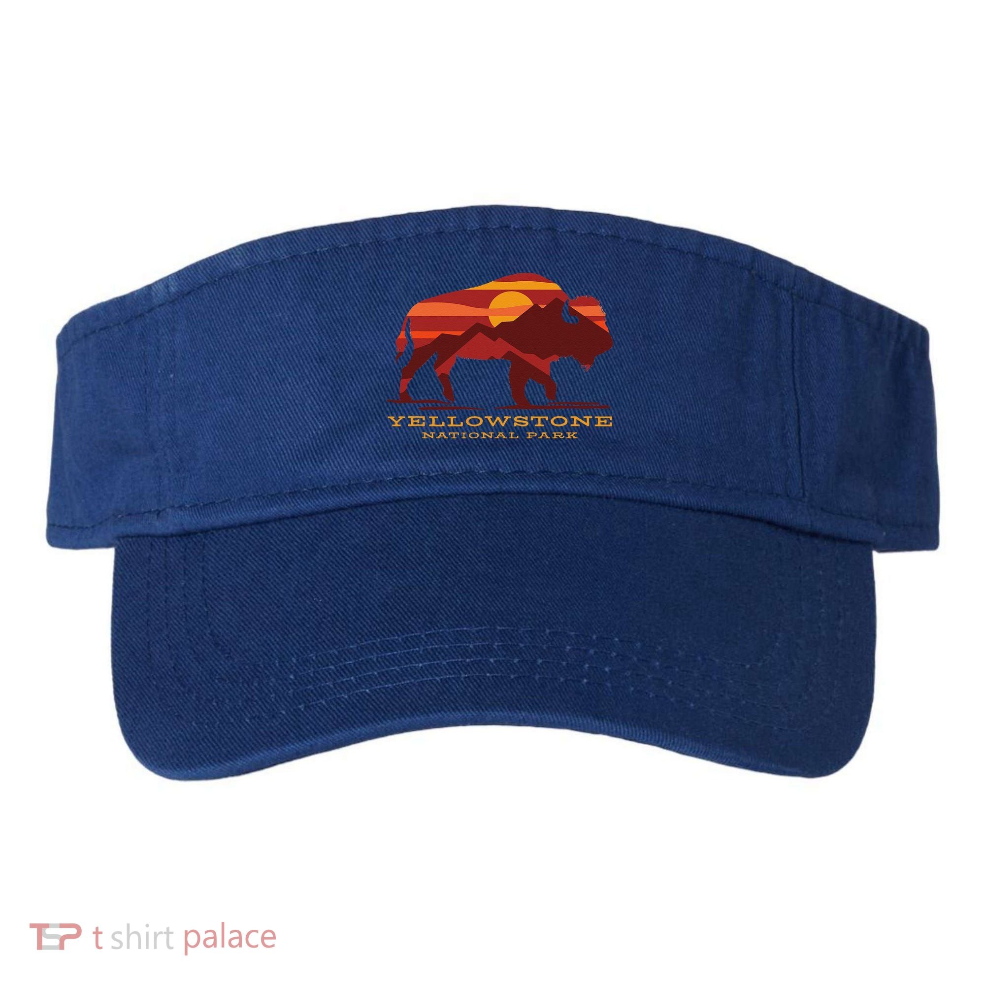 Yellowstone National Park Wyoming Buffalo Bison Sunset Visor